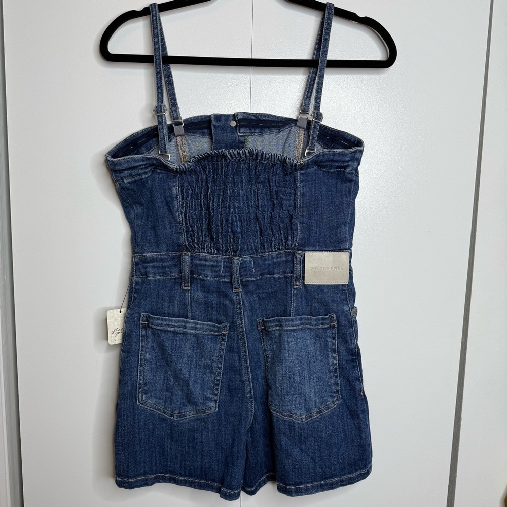 We The Free Dream Lover Denim Strapless Romper Small indigo NWT - Picture 5 of 11